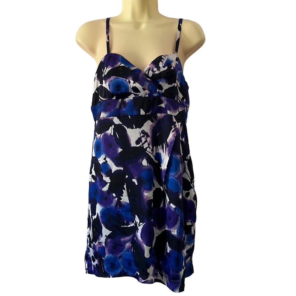 One Clothing M Blue Print Dress Silky Summer Vacation Travel Cruise Graduation